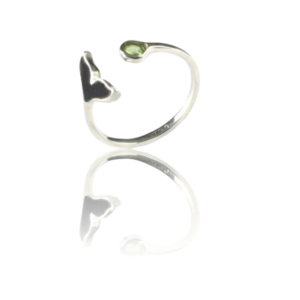 Anillo de Olivina Corazón